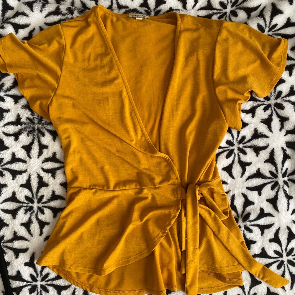 Yellow wrap top
